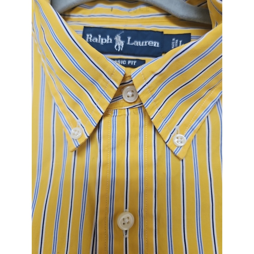 POLO RALPH LAUREN Long Sleeve Shirt  Mens Classic Fit Large  Vintage Nice